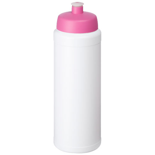 Bidon sport publicitaire anti fuite 750ml Baseline® Blanc et Rose
